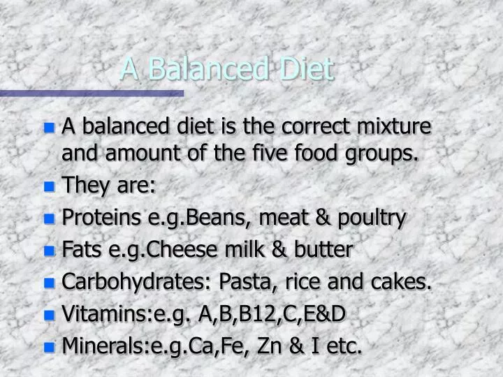 a balanced diet