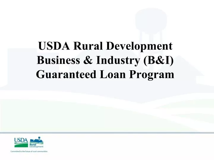 usda rural development business industry b i guaranteed loan program
