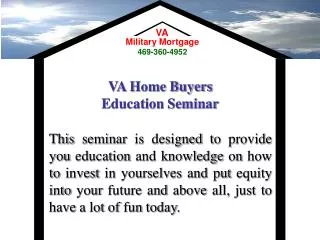 VA Home Buyers Education Seminar