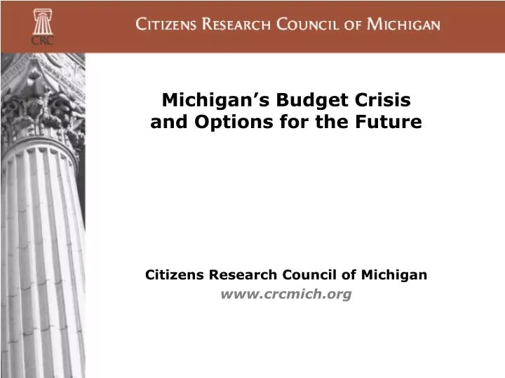 michigan s budget crisis and options for the future