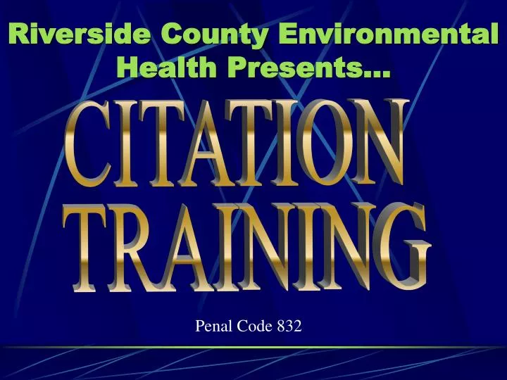 riverside county environmental health presents