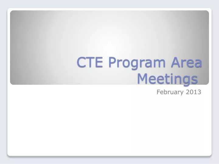 cte program area meetings