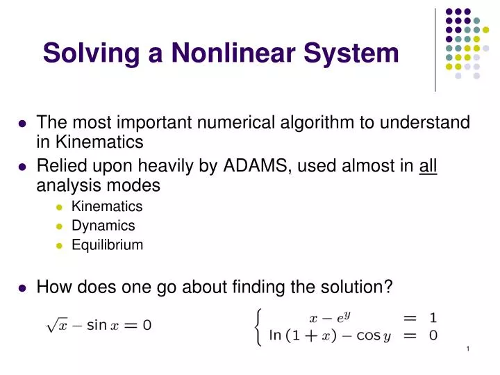 solving a nonlinear system