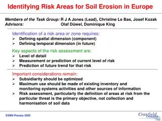 Identifying Risk Areas for Soil Erosion in Europe