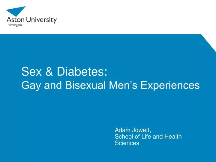sex diabetes gay and bisexual men s experiences