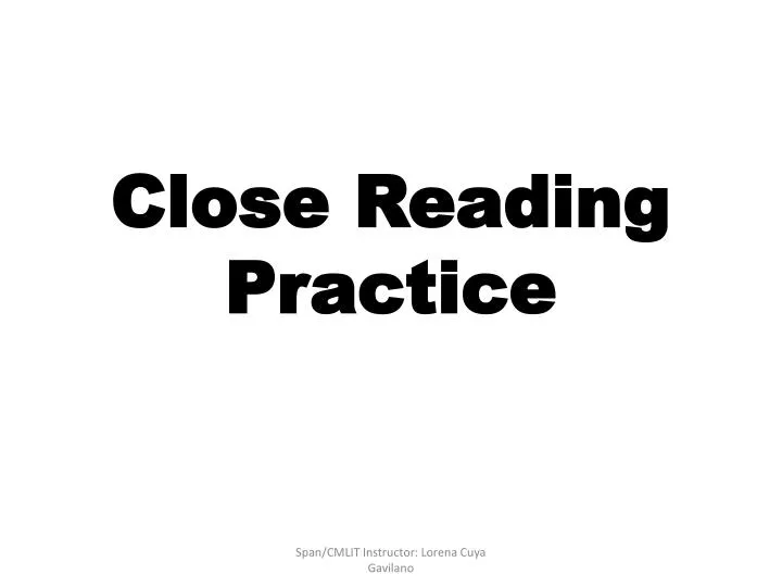 close reading practice