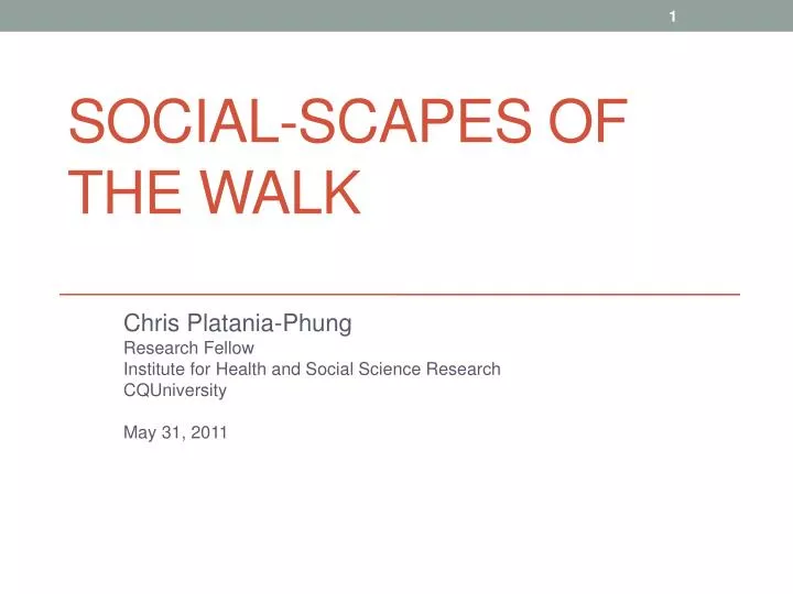 social scapes of the walk