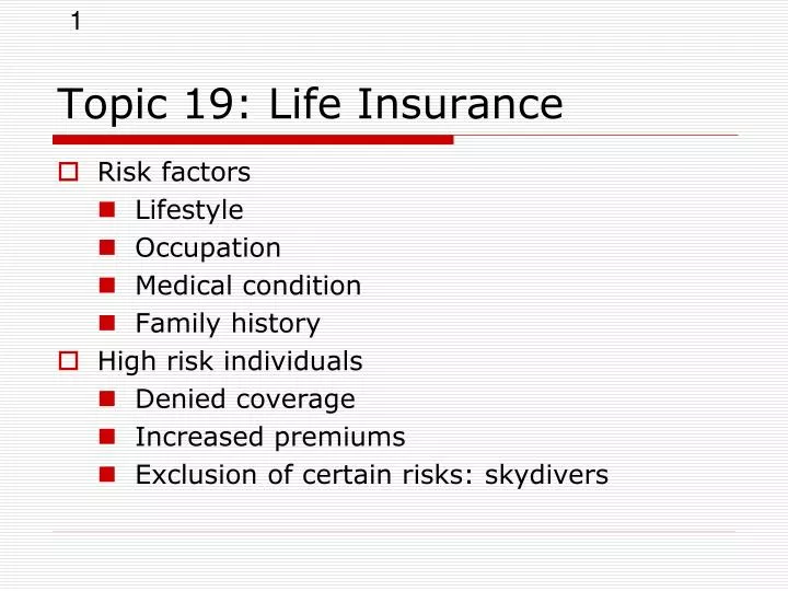 topic 19 life insurance
