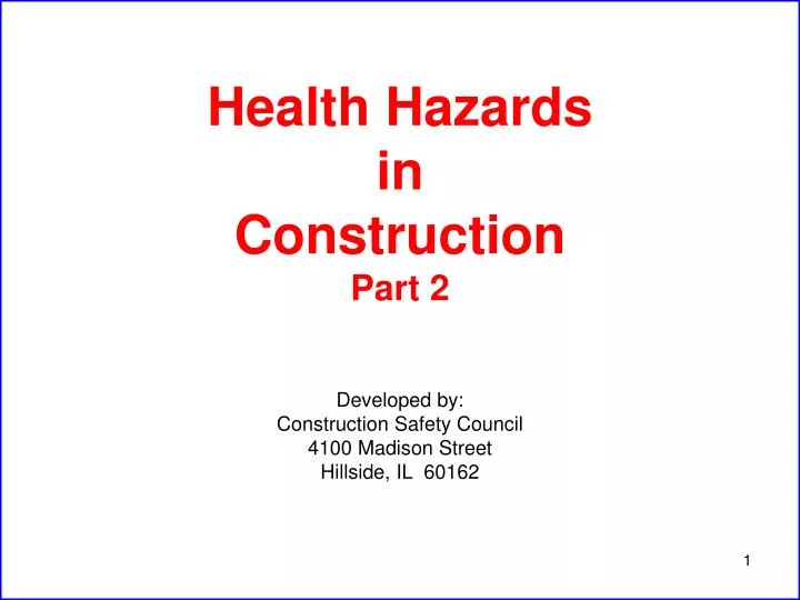 health hazards in construction part 2