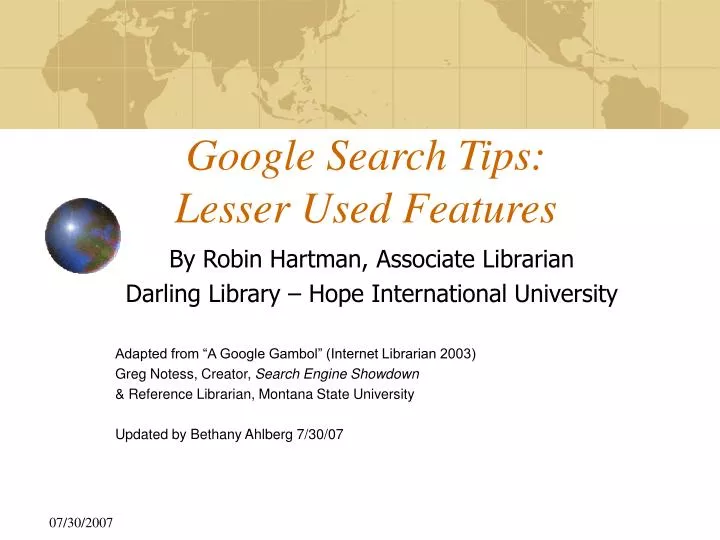 google search tips lesser used features