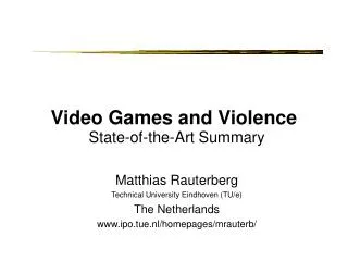Video Games and Violence