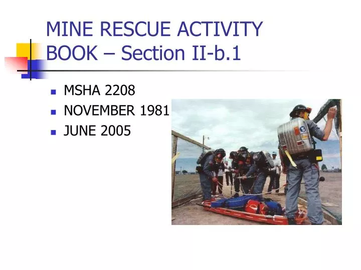 mine rescue activity book section ii b 1