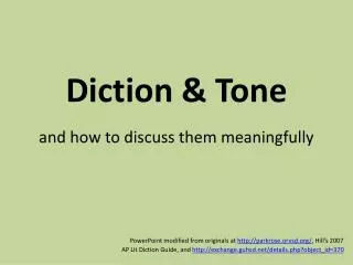 Diction &amp; Tone