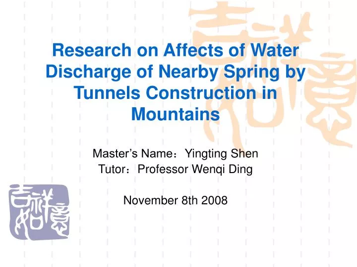 research on affects of water discharge of nearby spring by tunnels construction in mountains