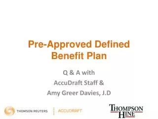 Pre-Approved Defined Benefit Plan