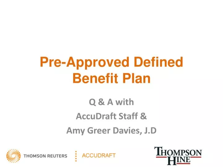 pre approved defined benefit plan