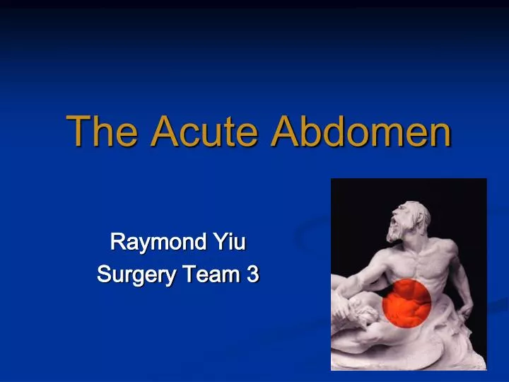 the acute abdomen
