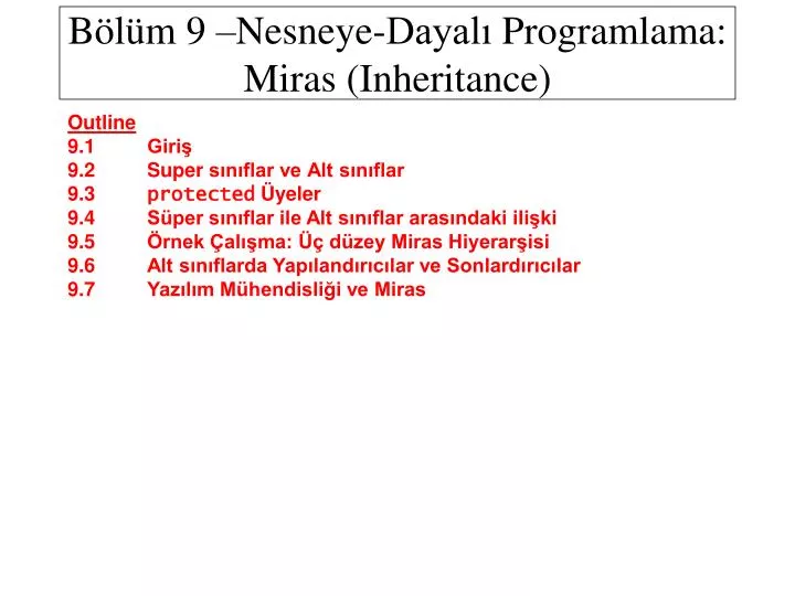 b l m 9 nesneye dayal program lama miras inheritance