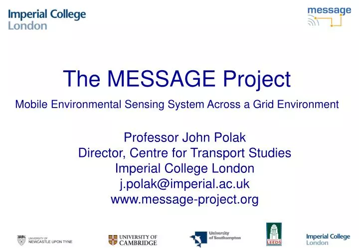 the message project mobile environmental sensing system across a grid environment