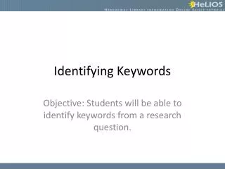 Identifying Keywords