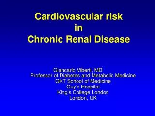 Cardiovascular risk in Chronic Renal Disease