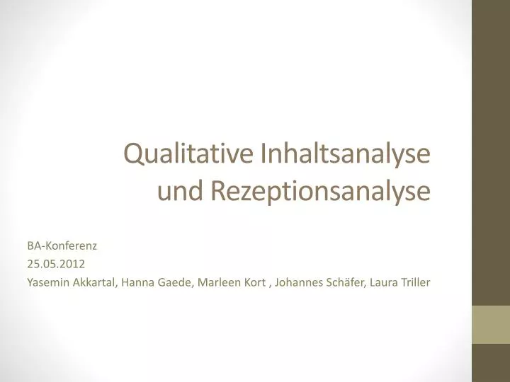 qualitative inhaltsanalyse und rezeptionsanalyse