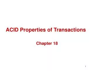 ACID Properties of Transactions