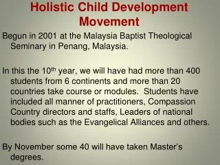 Holistic Child Development Movement