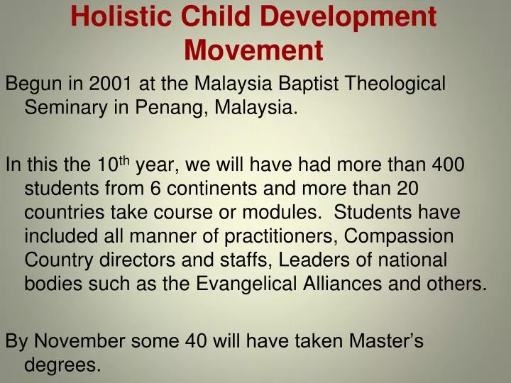 holistic child development movement