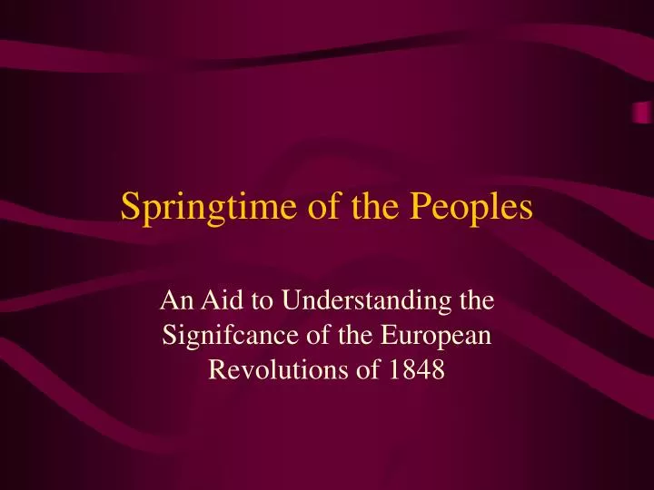 springtime of the peoples