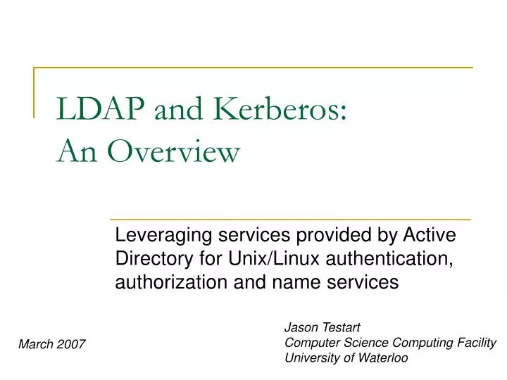 ldap and kerberos an overview
