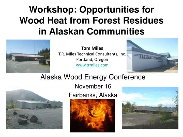 workshop opportunities for wood heat from forest residues in alaskan communities
