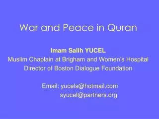 War and Peace in Quran