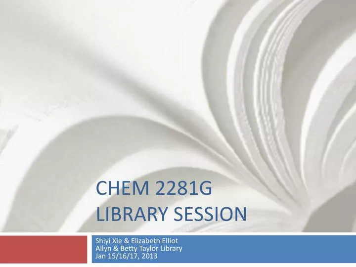 chem 2281g library session