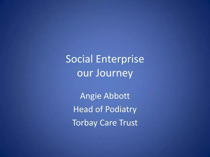social enterprise our journey