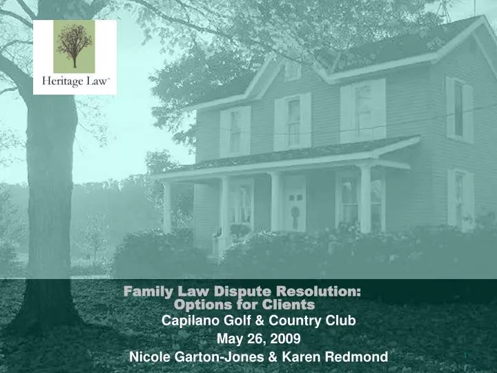 family law dispute resolution options for clients