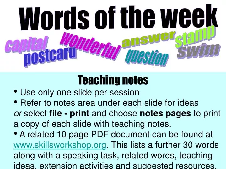 This week's word of the week is… - ppt download