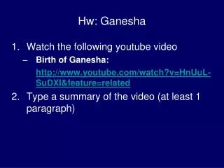 Hw: Ganesha