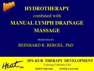 HYDROTHERAPY combined with MANUAL LYMPH DRAINAGE MASSAGE