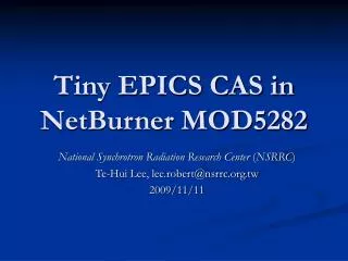 Tiny EPICS CAS in NetBurner MOD5282