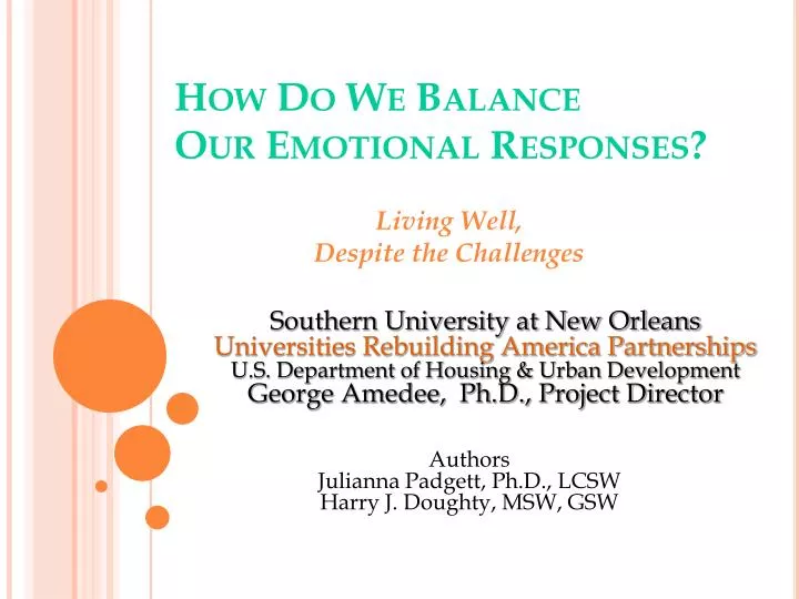 how do we balance our emotional responses