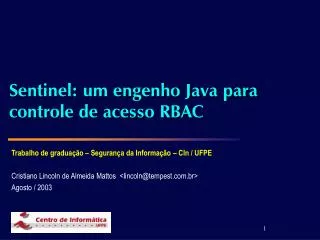 sentinel um engenho java para controle de acesso rbac