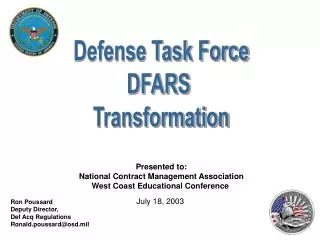 Defense Task Force DFARS Transformation