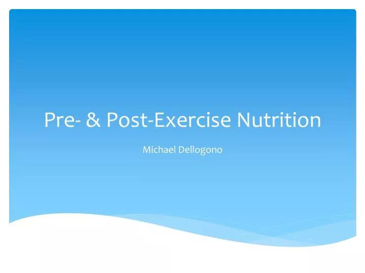 pre post exercise nutrition