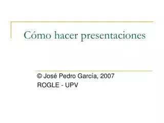 c mo hacer presentaciones
