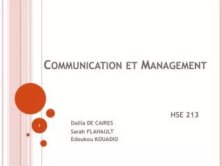 communication et management