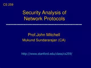 Security Analysis of Network Protocols