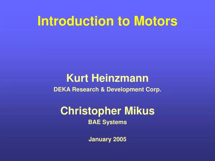 introduction to motors