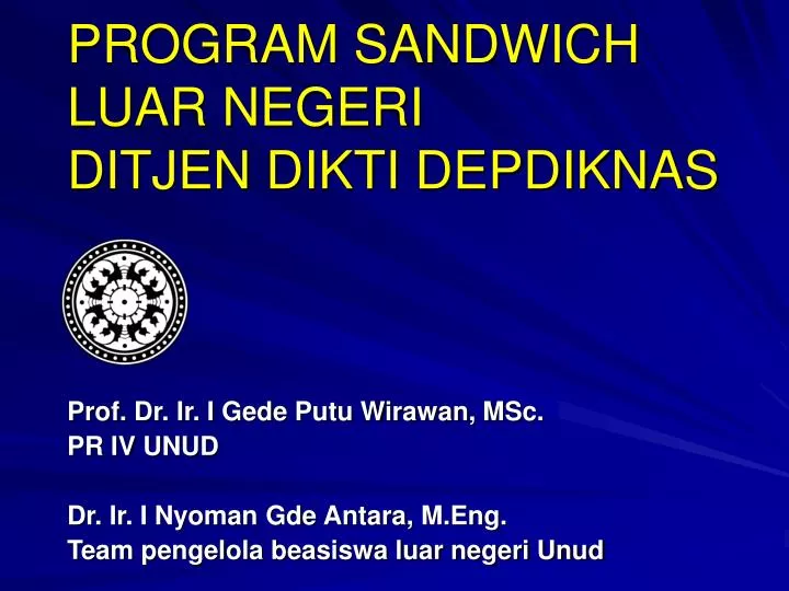 program sandwich luar negeri ditjen dikti depdiknas