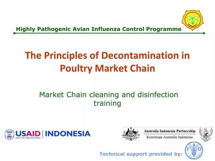 the principles of decontamination in poultry market chain